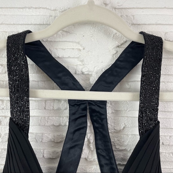 Cache Dress Y2K Black Sheer Chiffon Silk Beaded Whimsigoth Fairy Ethereal Size 2 - Picture 4 of 15